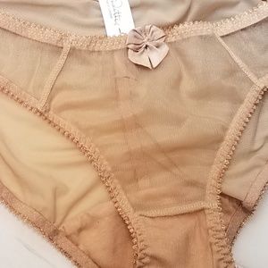 Claudette London sheer hipster nude panty large